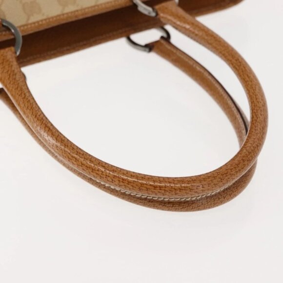 GUCCI GG Canvas Tote Bag Beige Silver 113011 Auth 148839V - Picture 9 of 16